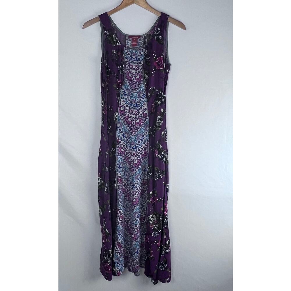 Sundance Boho Floral Maxi Dress Women's Size 6 Purple Sleeveless Festival